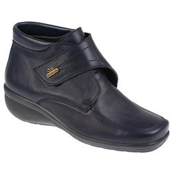 Female Abby Leather Upper Leather Lining Boots in Navy