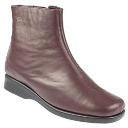 Female CINFLY605 Leather Upper Leather Lining Boots in Burgundy
