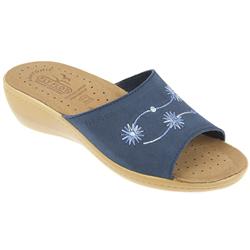 Female Flyl528 Textile Upper Leather insole Lining Comfort Large Sizes in Navy