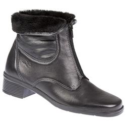 Female Josephine Leather Upper Leather Lining Boots in Black, Dark Brown