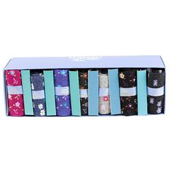 Female Ladies Flower Socks 7 Pack in Floral Multi