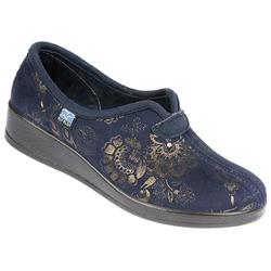 Fly Flot Female MARIA Textile Upper Textile Lining Comfort House Mules and Slippers in Black, Navy