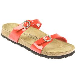 Fly Flot Female Pinefly901 Leather Lining Adjustable Mules in Red Patent