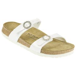 Female Pinefly901 Leather Lining Adjustable Mules in White Patent
