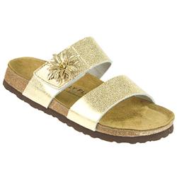 Female Pinefly902 Leather Upper Leather Lining Adjustable Mules in Gold, Silver