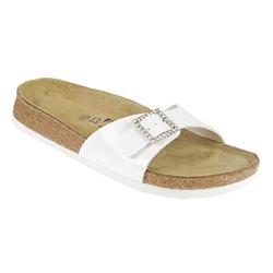 Fly Flot Female Pinefly903 Leather Lining Adjustable Mules in White Patent