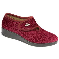 Female SANDRA Textile Upper Textile Lining Comfort House Mules and Slippers in Black, Burgundy
