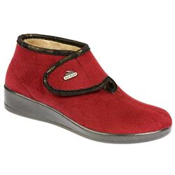 Fly Flot Female Sara Textile Upper Textile Lining Comfort House Mules and Slippers in Black, Burgundy