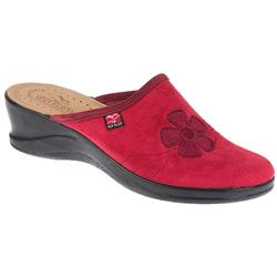 Fly Flot Female SSFLY128 Textile Upper Textile/Leather Lining Comfort House Mules and Slippers in Red