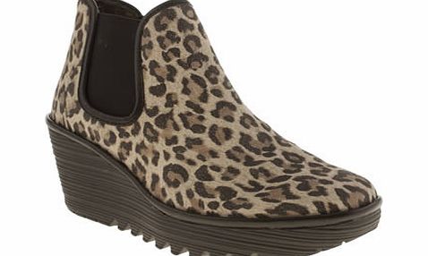 Beige  Brown Yat Leopard Boots