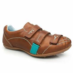 Female Check Leather Upper in Tan