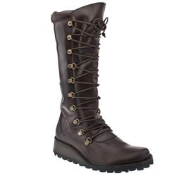 Female Minx Maos Lace Up Calf Boot Leather Upper Casual in Dark Brown