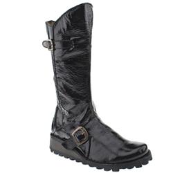 Female Minx Patent Calf Boot Patent Upper Casual in Black