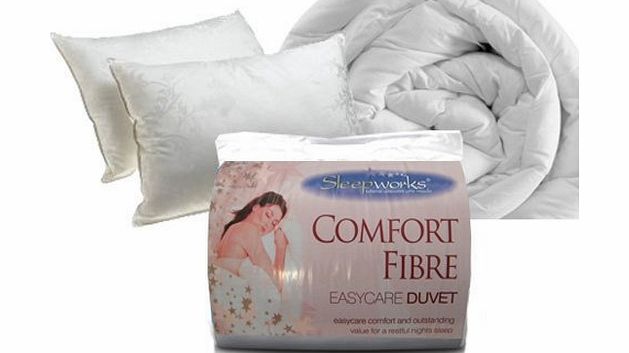 FNA 15 Tog Corovin Hollowfibre Quilt Duvet, Single With 2 Hollowfibre Pillows