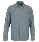 Printed Elbow Patch Japanese Chambray Shirt