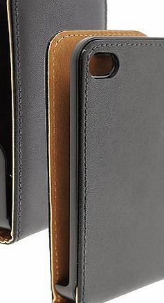 Fonerange Black Slim Executive Leather Flip Case Cover for Apple iPhone 4 / iPhone 4S