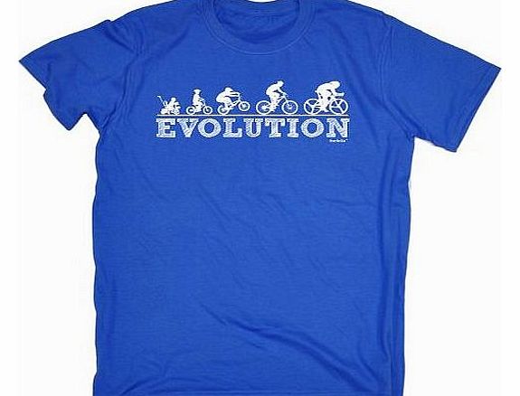 Fonfella Slogans EVOLUTION CYCLING YEARS (S - ROYAL BLUE) NEW PREMIUM LOOSE FIT BAGGY T-SHIRT - slogan funny clothing