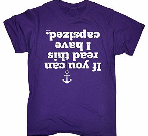 IF YOU CAN READ THIS I HAVE CAPSIZED (S - PURPLE) NEW PREMIUM LOOSE FIT T-SHIRT - slogan funny clothing joke novelty vintage retro t shirt top mens ladies womens girl boy men women tshirt tees tee t-s