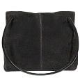 Black and Yellow Reversible Suede Bucket Handbag