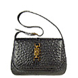 Fontanelli Black Stamped Italian Leather Handbag