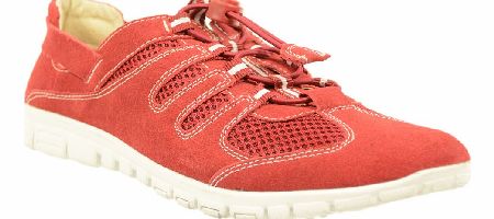 FOOT THERAPY Natalie Red Suede Trainer