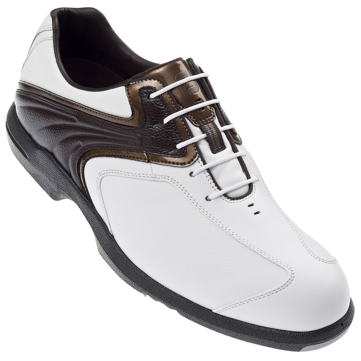 FootJoy AQL Golf Shoes White/Dark Brown #52679