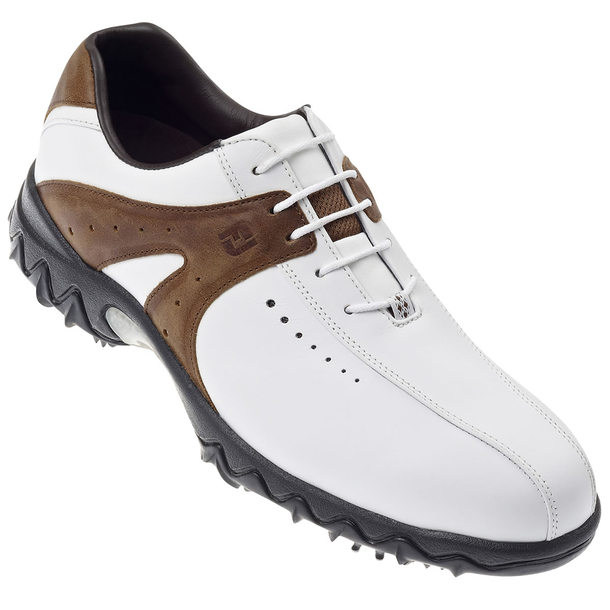 FootJoy Contour Golf Shoes White/Brown #54163