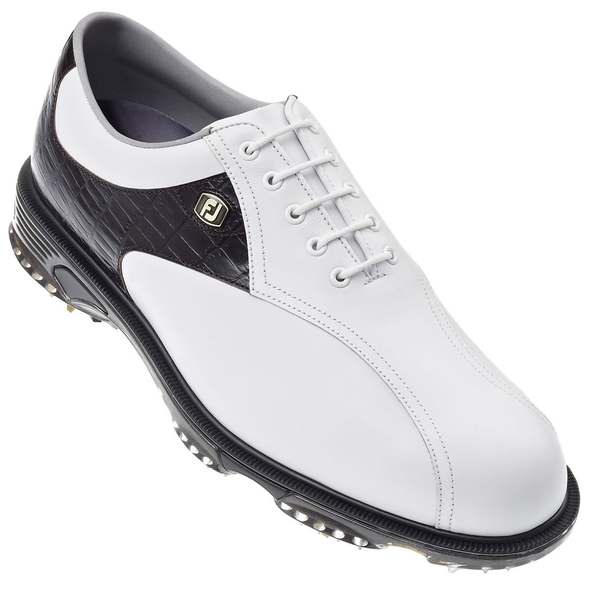 FootJoy DryJoys Tour Golf Shoes White/Brown Croc