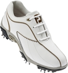 Footjoy FJ Junior Golf Shoes - White/Taupe