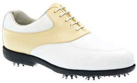 Womens Aqualites White/Straw 93106 Golf Shoe