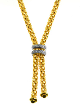 18ct gold diamond set necklace 809BBR