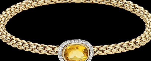 Fope Flex It Solo Citrine and Diamond Bracelet