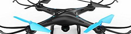 Force1 U45 Blue Jay WiFi FPV Drone with HD Camera - RC Quadcopter with Altitude Hold, Custom Route Mode and One Button Take Off and Landing - Includes BONUS Power Bank - VR Headset Compatible