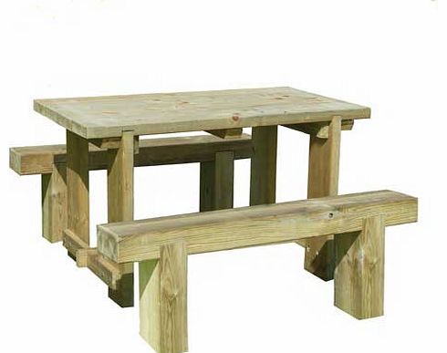 Forest Sleeper Benches and Table Set 1.2m