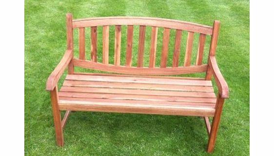 forestfox_trading GARDEN BENCH IN SOLID HARDWOOD CURVED TOP PATIO FURNITURE SEAT OUTDOOR SEATING.