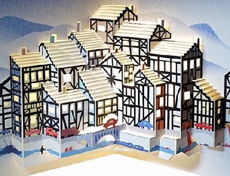 Forever Handmade Cards Pop Ups POP114 - Christmas Tudor Houses - Laser Pop Up Card