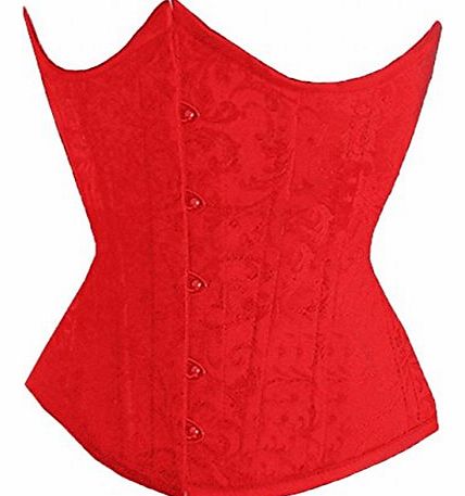 ForFamily Colorful Sexy Vintage Flower Underbust Corset Bustier With G-String,Open Bra Shapers Body Bridal Was