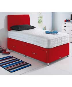 Orlando Red Small Double Divan Bed -