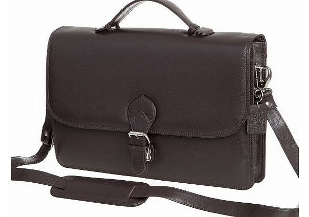 High Quality Mens Ladies Leather Business Briefcase Brief Case Black Brown (Dark Brown)