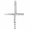 18K White Gold Clip Style Cross with Diamonds