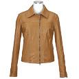 Brown Italian Leather Motorcycle-style Zippered Jacket