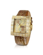 Cheope - Croco Stamped Patent Leather Dress Chrono Watch