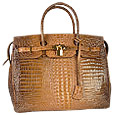 Crocodile Stamped Leather Handbag