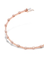 Diamond 18K Rose Gold Link Tennis Bracelet