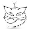 Diamond Cat Eyes 18K Gold Pendant Necklace