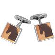 Forzieri DiFulco Square Sterling Silver Cufflinks with Horse