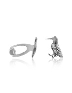 Forzieri Exclusives Vintage Woodcock Sterling Silver Cufflinks