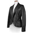 Fitted Black Leather Lapel Jacket