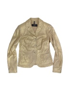 Gold Metallic Italian Leather Jacket