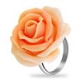 Hand Made Peach Rose Sterling Silver Fashion Ring